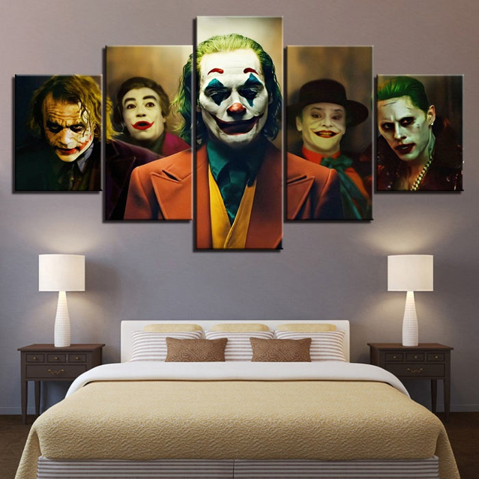 Joker Versions - 5 Piece Canvas Wall Art Painting