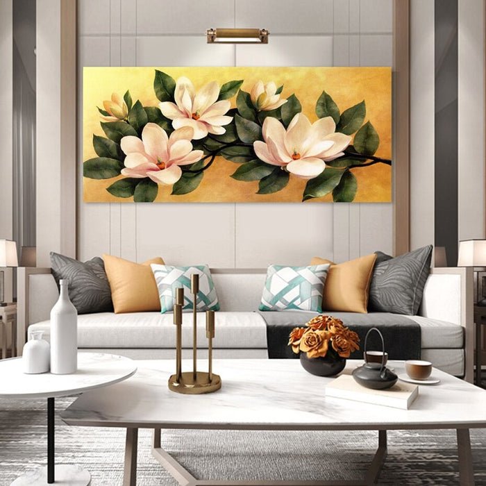 Vintage Magnolia Floral Poster - Canvas Wall Art Painting