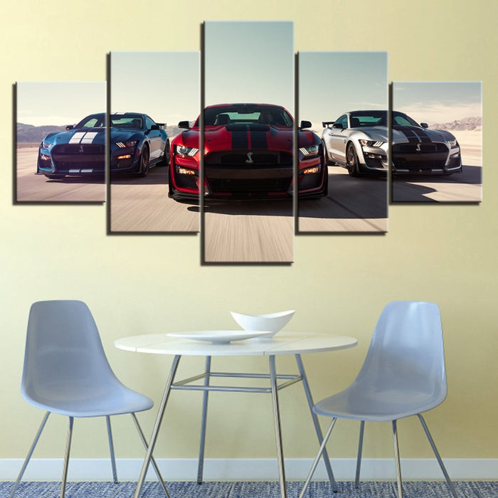 5 Piece Race Cars - Canvas Wall Art Painting