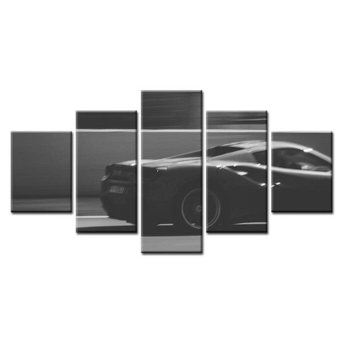 Pieces - Blurry - Black & White Ca5 r - Canvas Wall Art Painting
