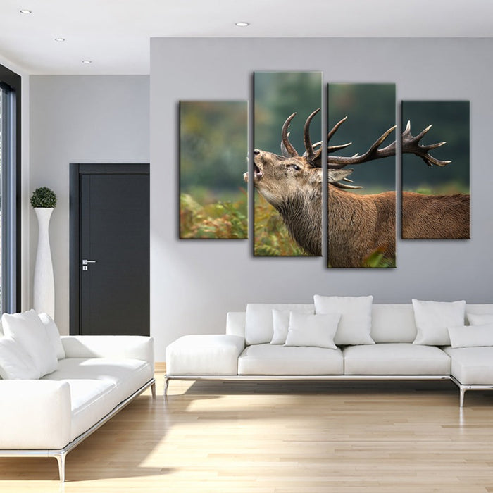 4 Piece Bleating Elk - Canvas Wall Art Painting