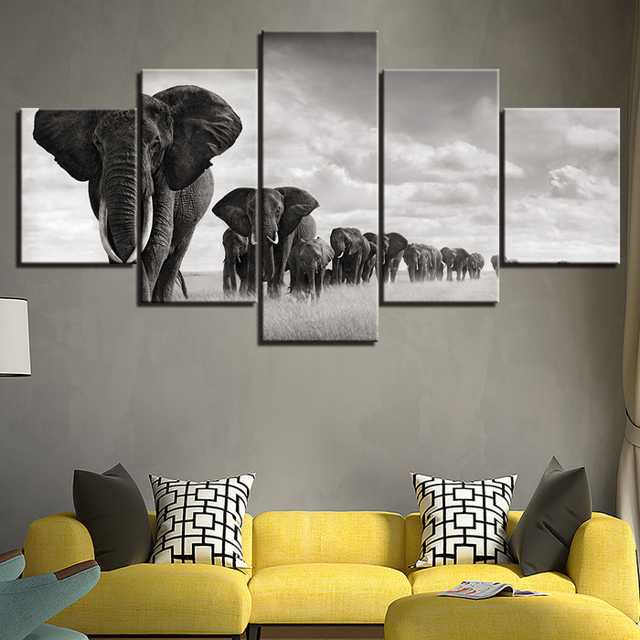 Imposing Elephants - Canvas Wall Art Painting