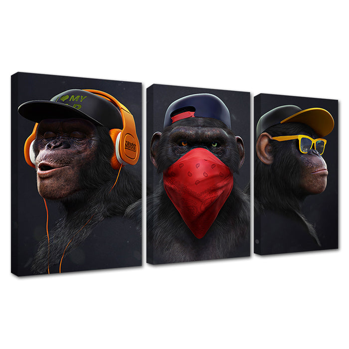 Monkey Crew 3 Piece - Canvas Wall Art Painting