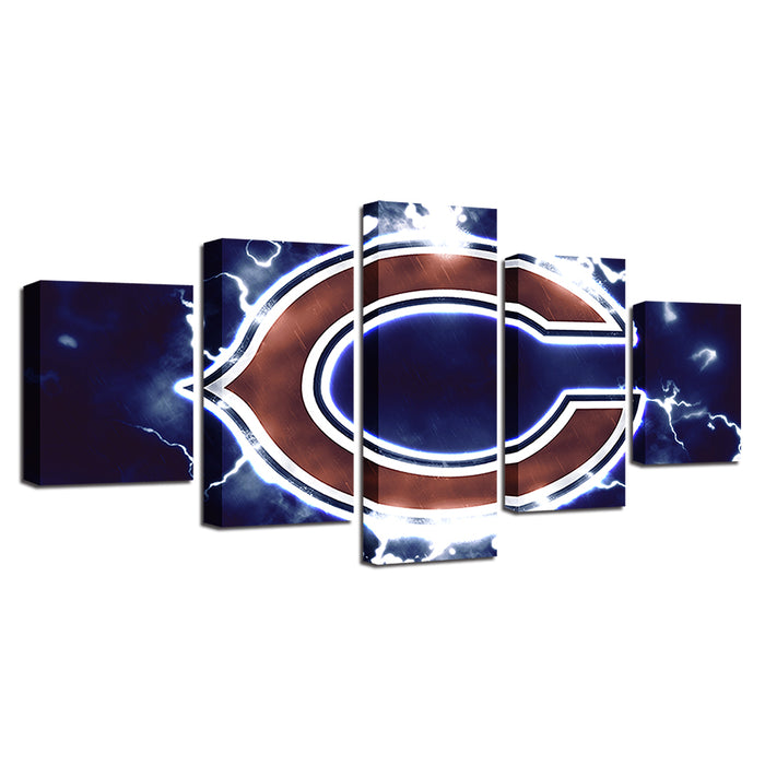 Charged Chicago Bears 5 Pieces-Canvas Wall Art Painting