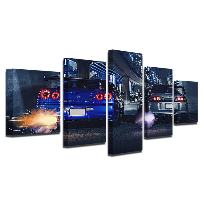 Car Racers 5 Piece - Canvas Wall Art Painting