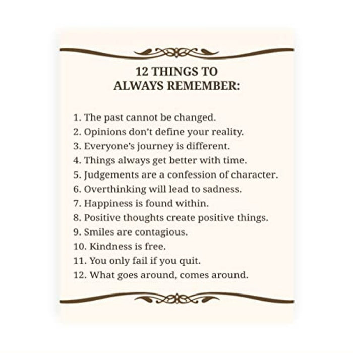 "12 Things To Always Remember" - Poster