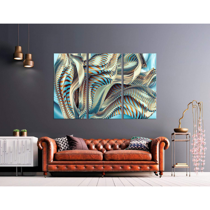 Striped Waves - Canvas Wall Art Painting