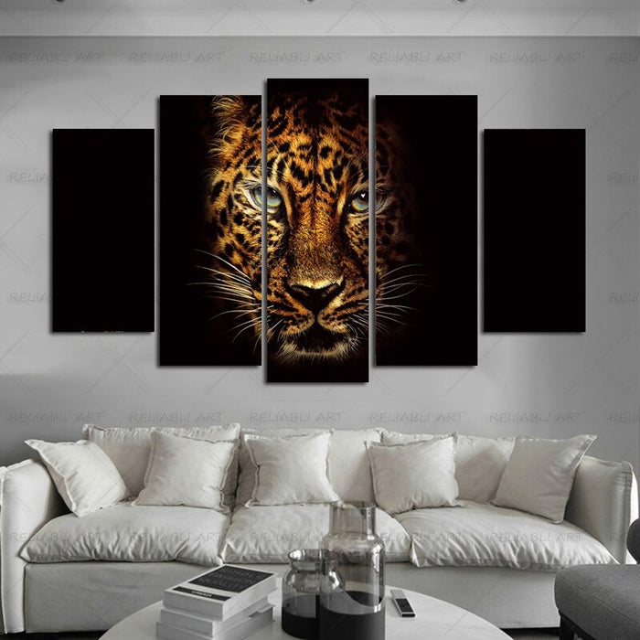 5 Panels "Colorful Animal Print"-Wall Art Modular Pictures Posters