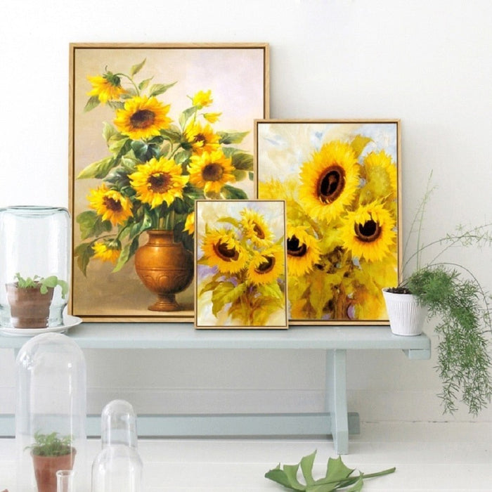 Modern Sunflower Wall Art Flowers - Canvas Wall Art Painting