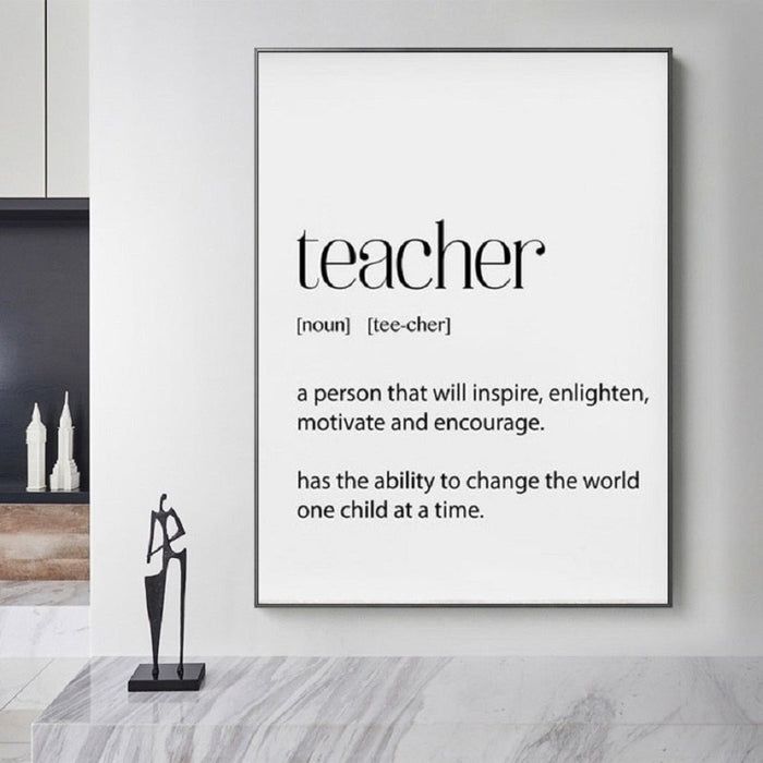 Teacher Gifts Definition Appreciation - Canvas Wall Art Painting