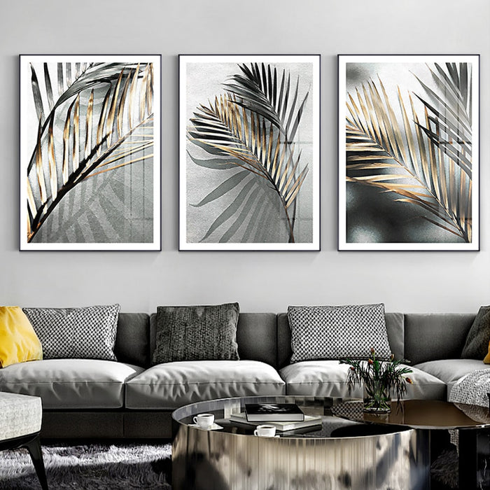 Deep Palm Leaves - Canvas Wall Art Painting