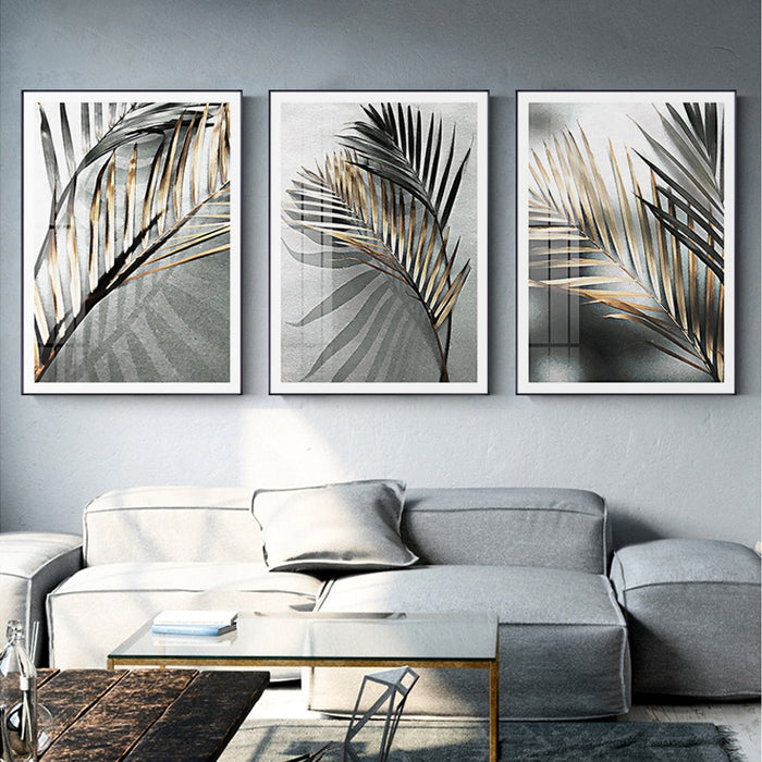 Deep Palm Leaves - Canvas Wall Art Painting