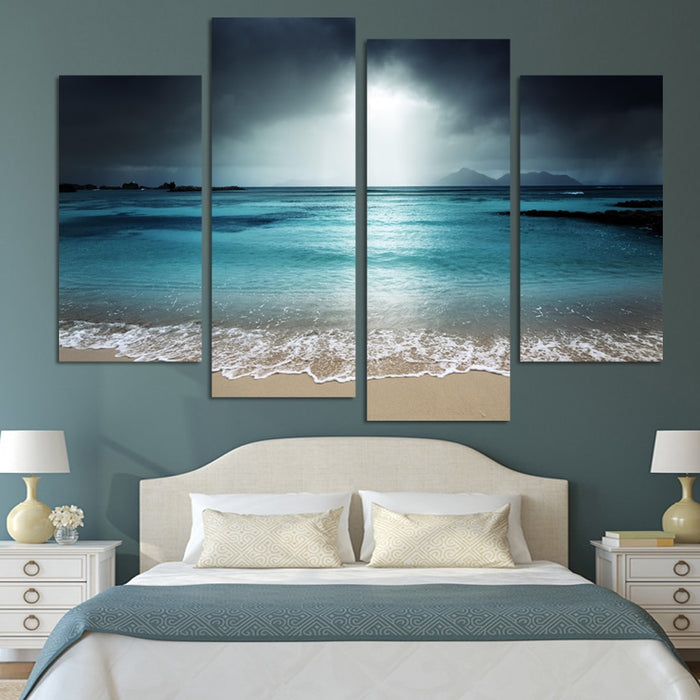 Blue Sea Waves - Canvas Wall Art Painting