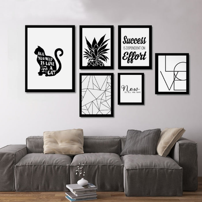 Black & White Nordic Inspiring Life Quotes - Canvas Wall Art Painting