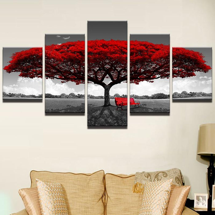 Red Tree - Canvas Wall Art Painting
