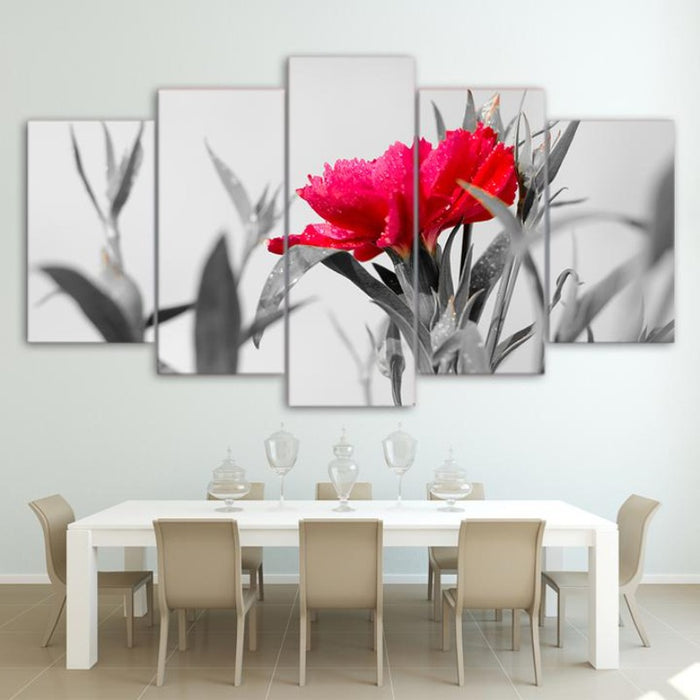 A Red And Black Flower - Canvas Wall Art Painting