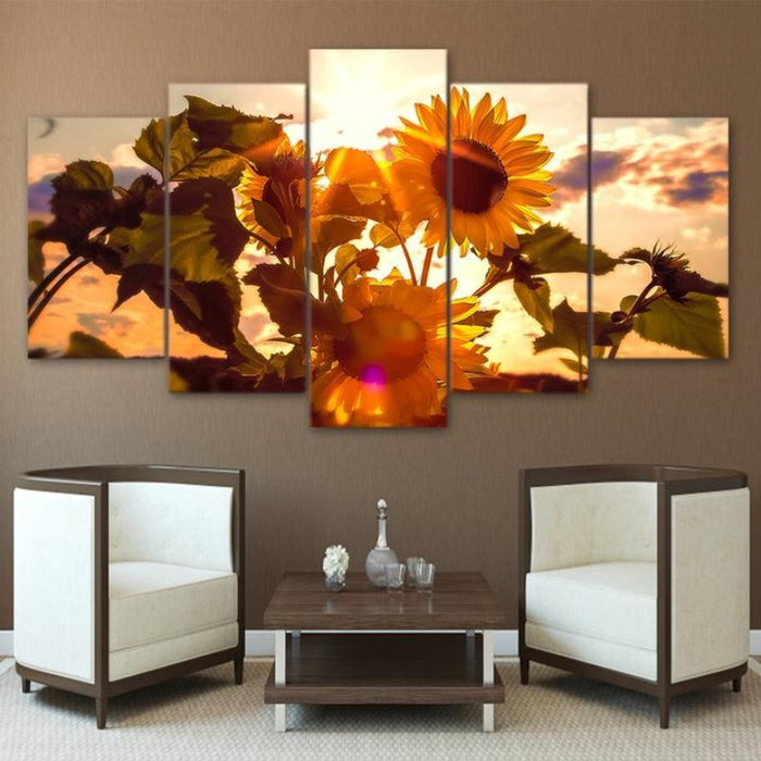 Sunflower Sunset - Canvas Wall Art Painting