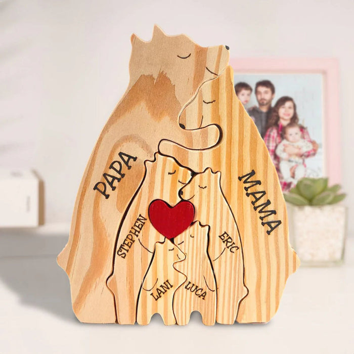 Personalized Wooden Bear Family Puzzle