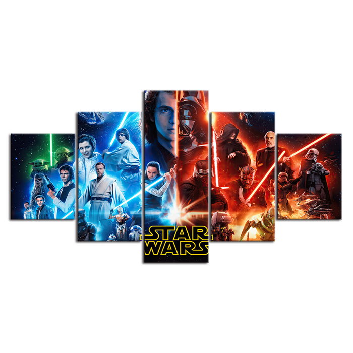5 Piece The Ultimate Battle - Canvas Wall Art Painting