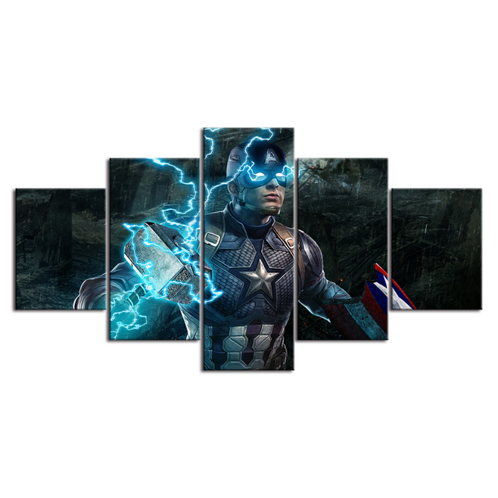 5 Piece The Electrified Captain - Canvas Wall Art Painting