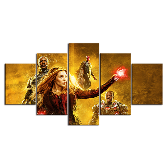 5 Piece Golden Scarlett Faith - Canvas Wall Art Painting