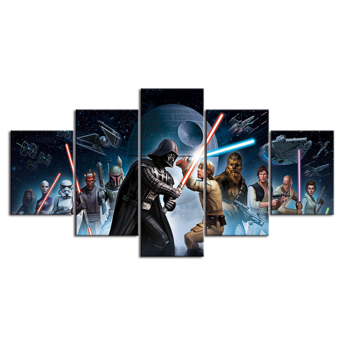 5 Piece The Light Side Vs The Dark - Canvas Wall Art Painting