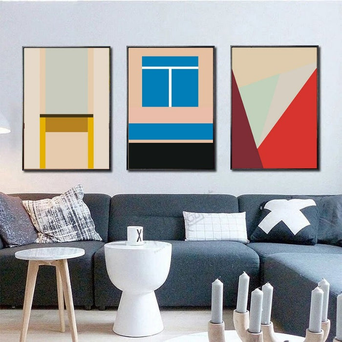 Colorful Triangles - Canvas Wall Art Painting
