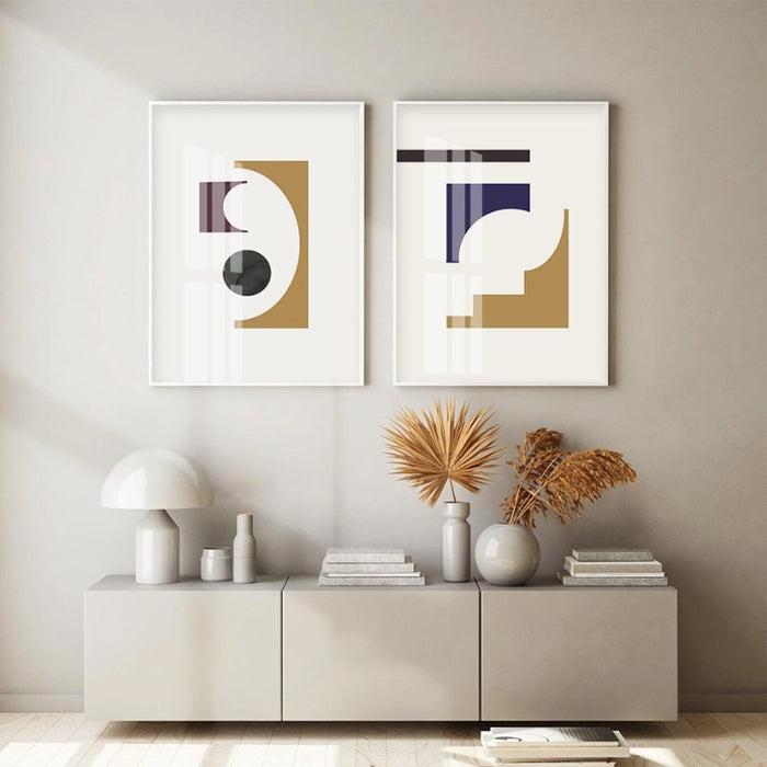 Geometric Graphic Abstract Minimalist Gallery  - Canvas Wall Art Painting