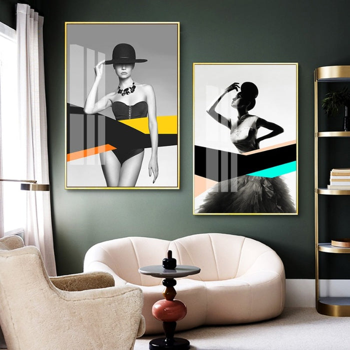 Model Figure  - Canvas Wall Art Painting