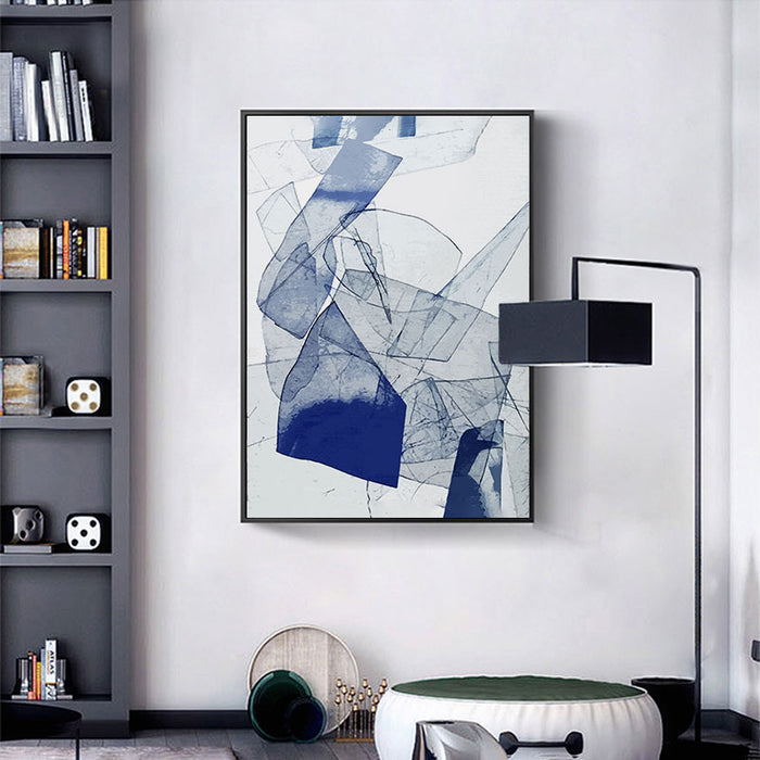 Abstract Watercolor Blue Poster and Print Nordic - Canvas Wall Art Painting