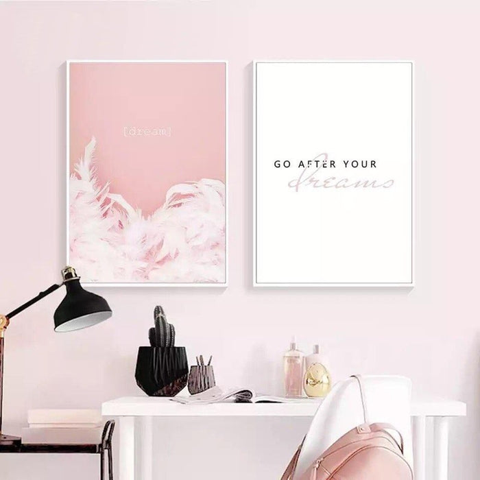Modern Warm Pink Nordic Fellow Dream - Canvas Wall Art Painting