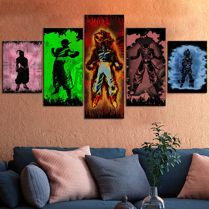 Dragon Ball Z Silhouettes - Canvas Wall Art Painting