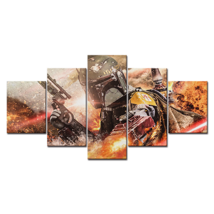 5 Piece Wrath of the Bounty Hunter - Canvas Wall Art Painting