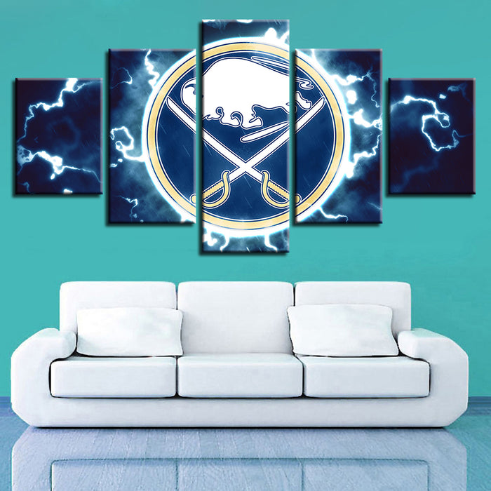 Electric Buffalo Sabers 5 Piece - Canvas Wall Art Painting
