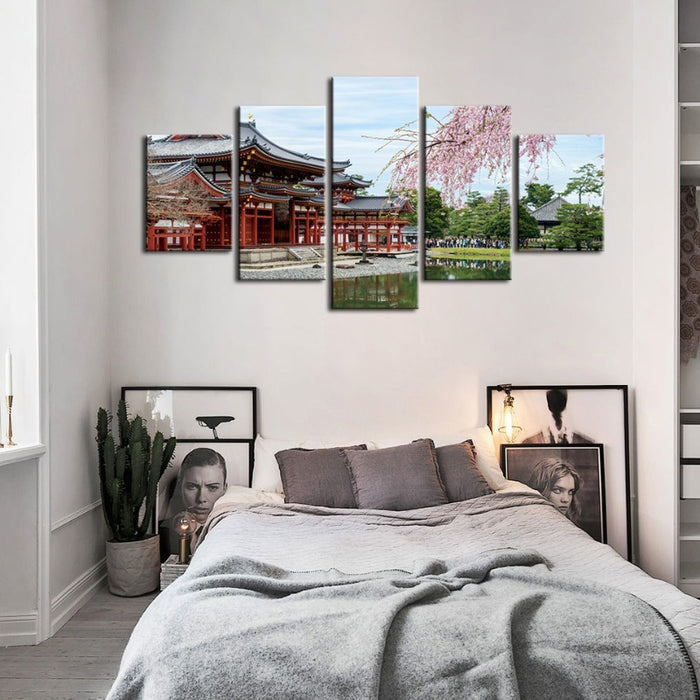 5 Piece Cherry Blossom - Canvas Wall Art Painting