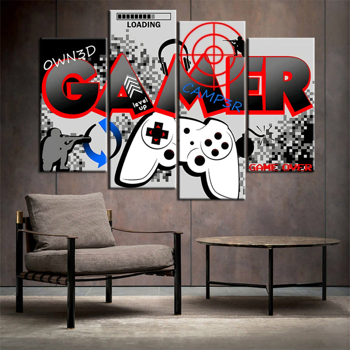 Gamer Board 4 Piece - Canvas Wall Art Painting