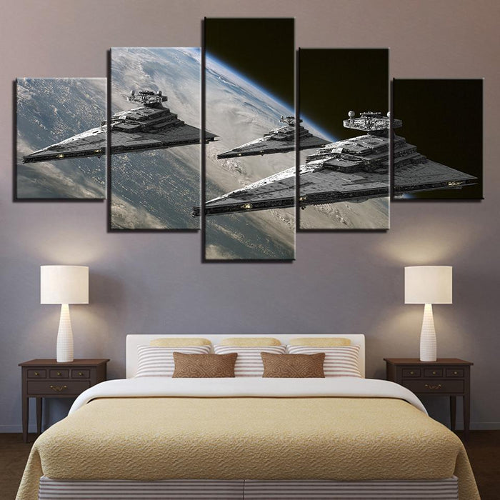 Ships In Space - Canvas Wall Art Painting