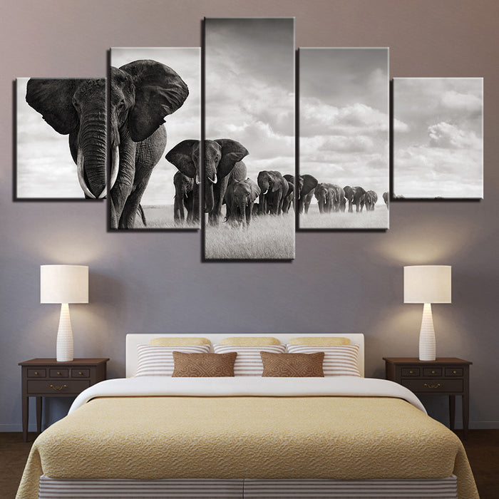 Imposing Elephants - Canvas Wall Art Painting