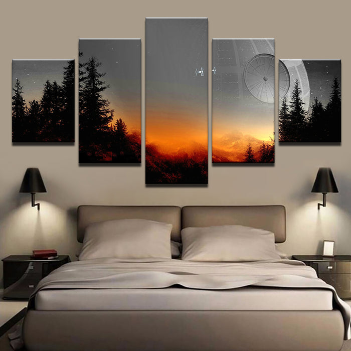 Solar Sunset 5 Piece - Canvas Wall Art Painting