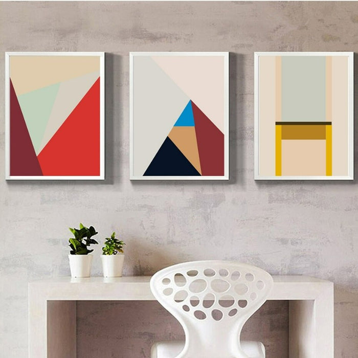Colorful Triangles - Canvas Wall Art Painting