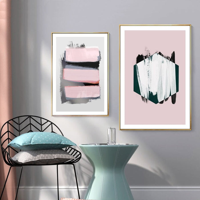 Pink Watercolor Ink - Canvas Wall Art Painting