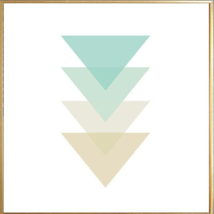 Abstract Mint Color Geometric Triangles - Canvas Wall Art Painting