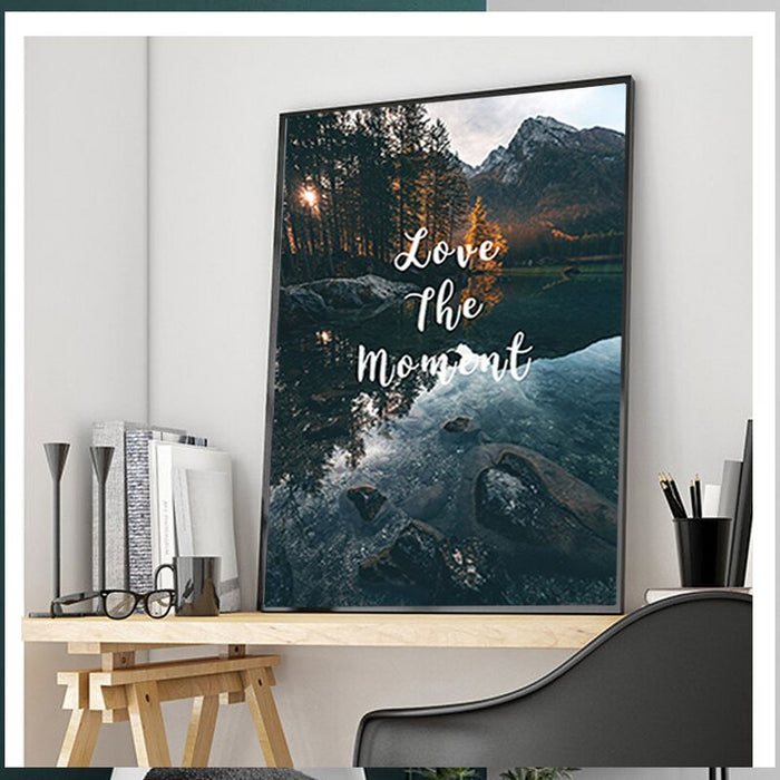 Nordic Natural Scenery Landscape Life Quote - Canvas Wall Art Painting