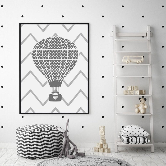 Nursery I love You To The Moon And Back Air Balloon Poster