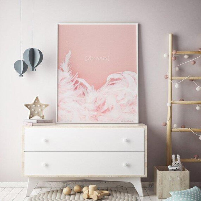 Modern Warm Pink Nordic Fellow Dream - Canvas Wall Art Painting