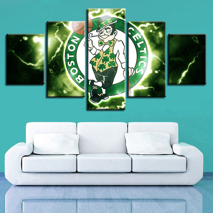 Electrifying Boston Celtics 5 Piece - Canvas Wall Art Painting