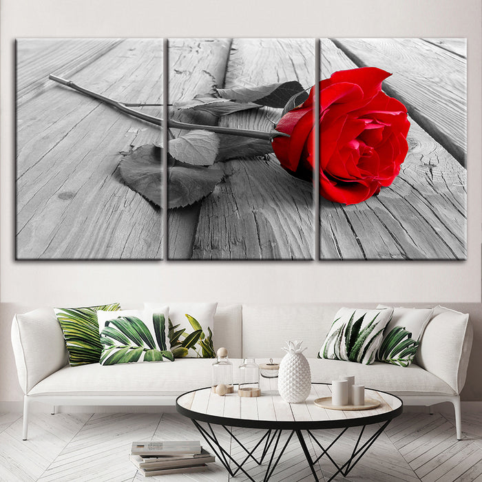 Lonely Rose 3 Piece - Canvas Wall Art Painting