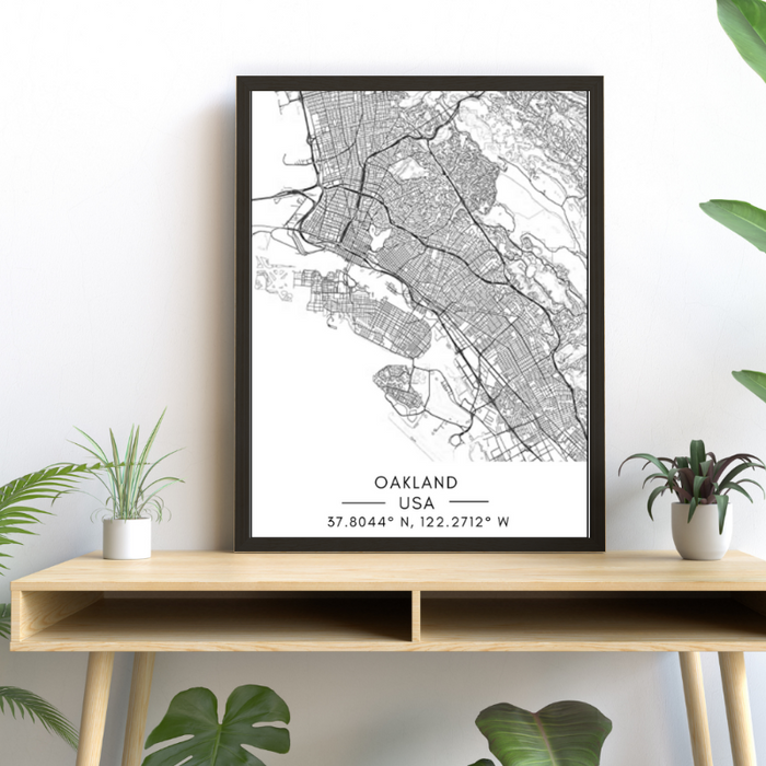 Oakland City Map - Canvas Wall Art Painting