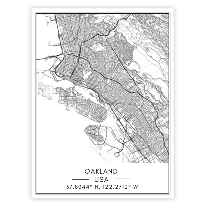 Oakland City Map - Canvas Wall Art Painting