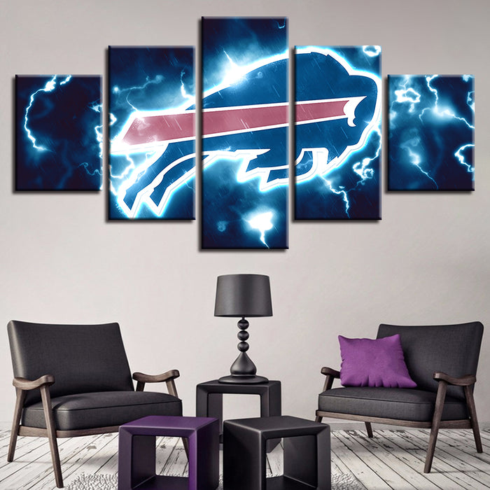 Rampaging Buffalo Bills 5 Piece - Canvas Wall Art Painting